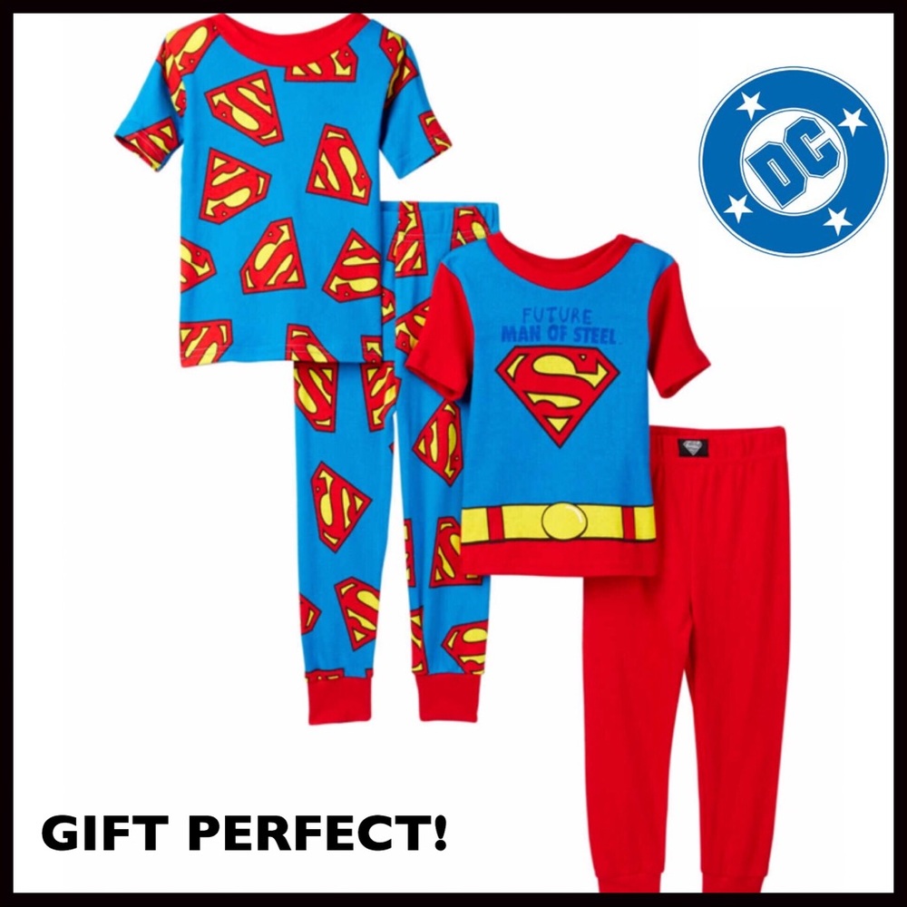 2 PAIRS SUPERMAN SUPER HERO PAJAMAS PJS - Picture 8 of 8